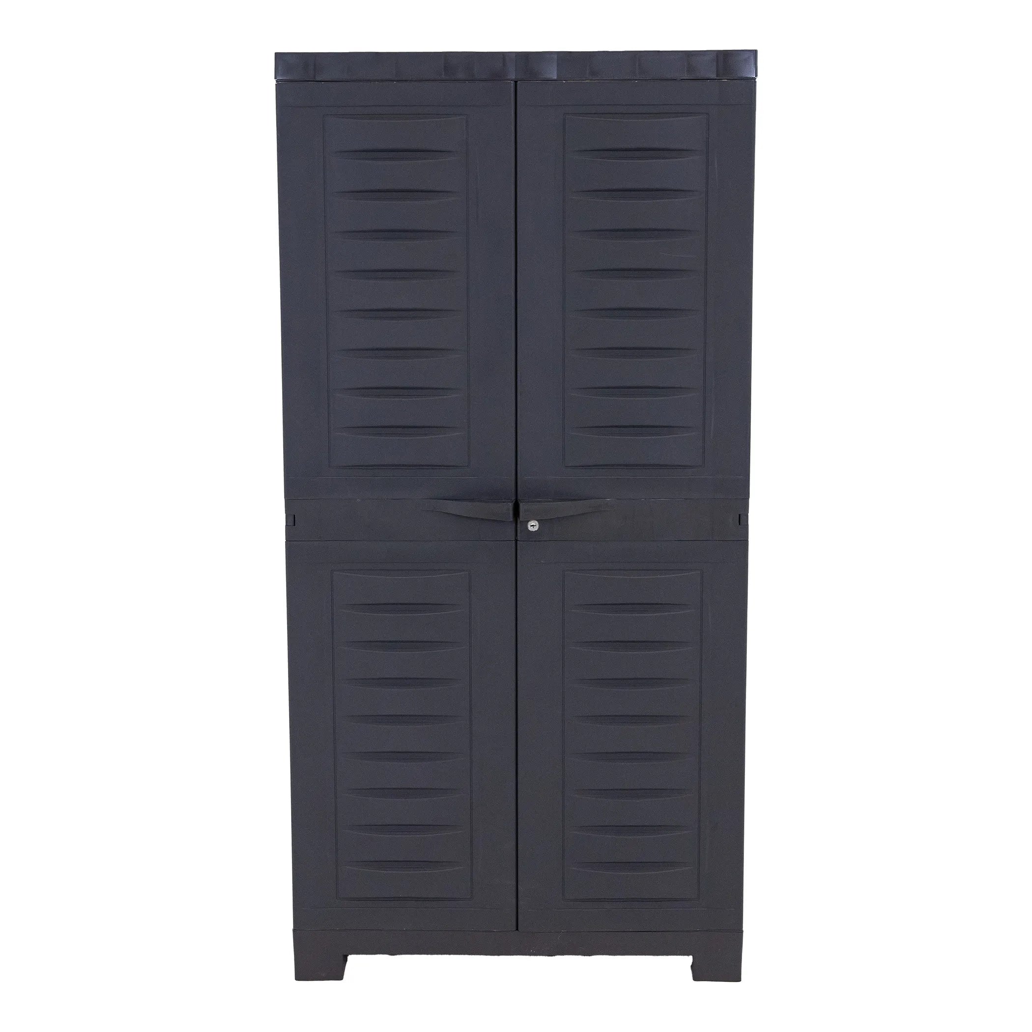 Heavy Duty Plastic Locking Two Door Utility Cabinet