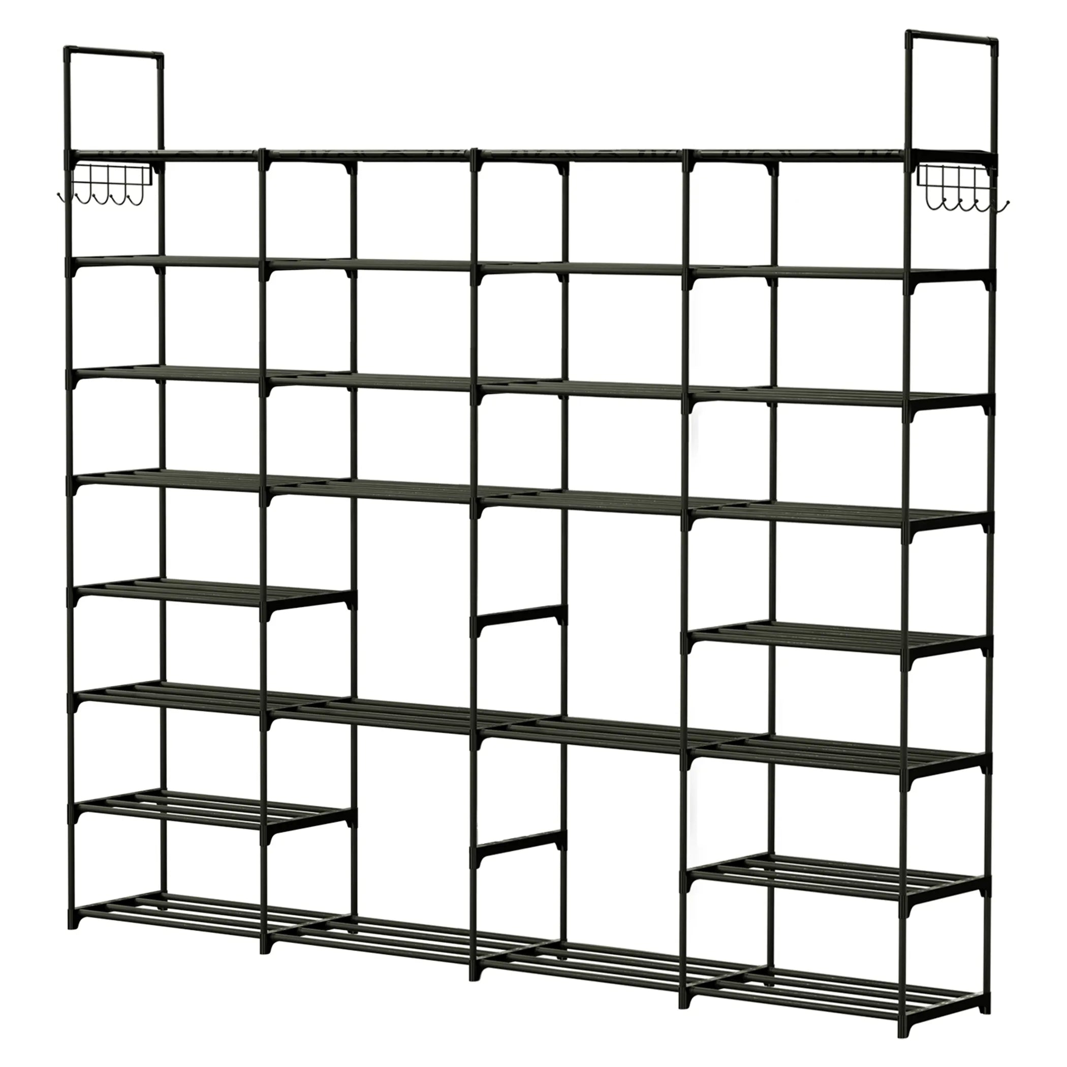 8-Tier 4-Row Shoe Rack Metal Shoe Storage Shelf